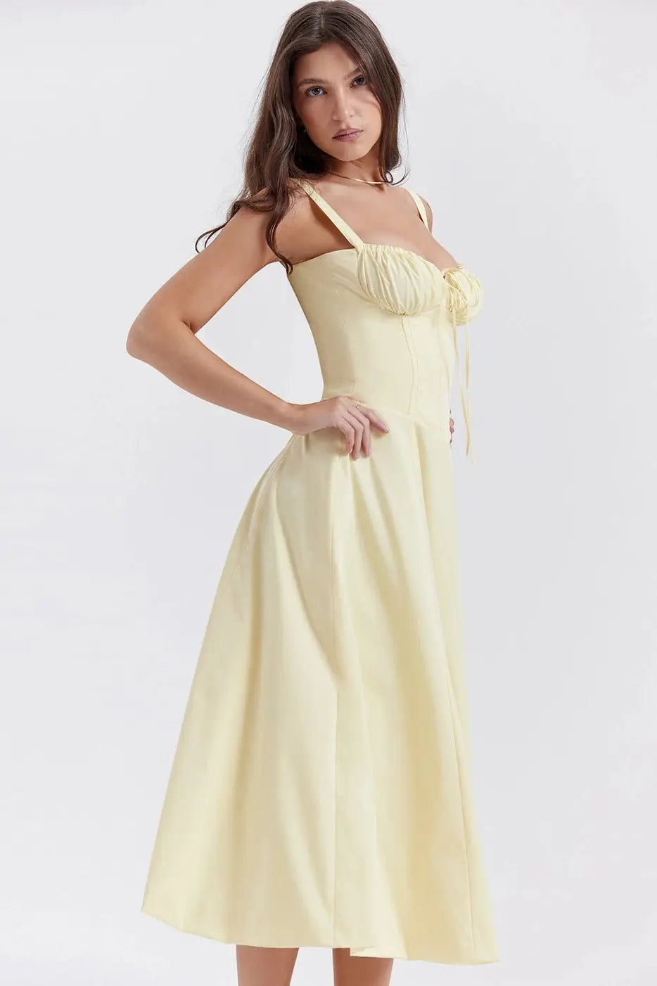 Butter Yellow French Midi Dress - Poppy & Vine