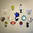 Blue Sticky Hand Y2K Acrylic Wall Mirror