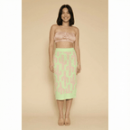 Cactus Knit Midi Skirt | Green Intarsia Cactus Sweater Skirt | Boho Desert Knit Skirt - Poppy & Vine