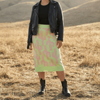 Cactus Knit Midi Skirt | Green Intarsia Cactus Sweater Skirt | Boho Desert Knit Skirt - Poppy & Vine