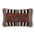 Can I Kick It Needlepoint Pillow - Poppy & Vine