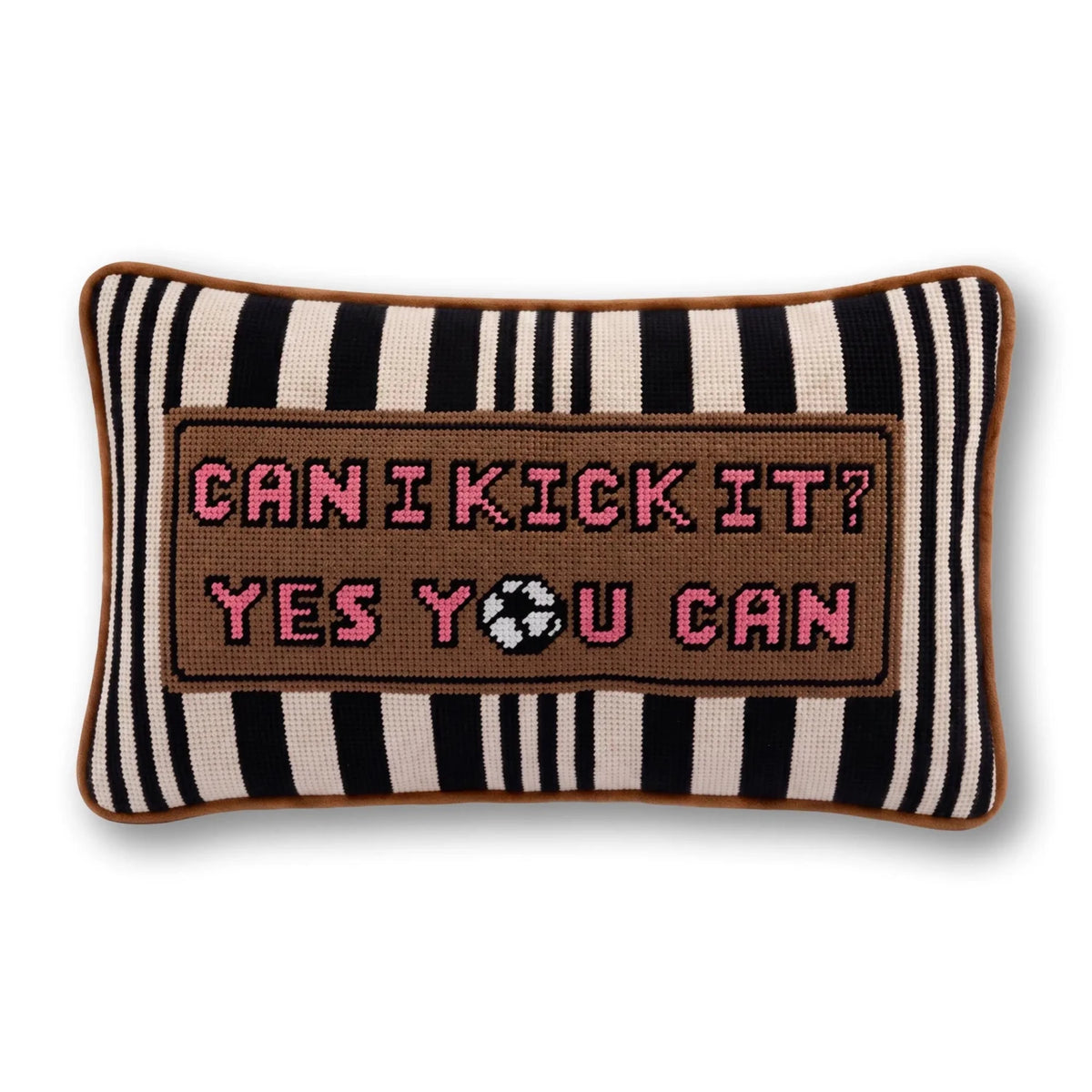 Can I Kick It Needlepoint Pillow - Poppy & Vine