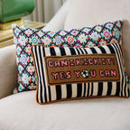 Can I Kick It Needlepoint Pillow - Poppy & Vine