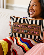 Can I Kick It Needlepoint Pillow - Poppy & Vine