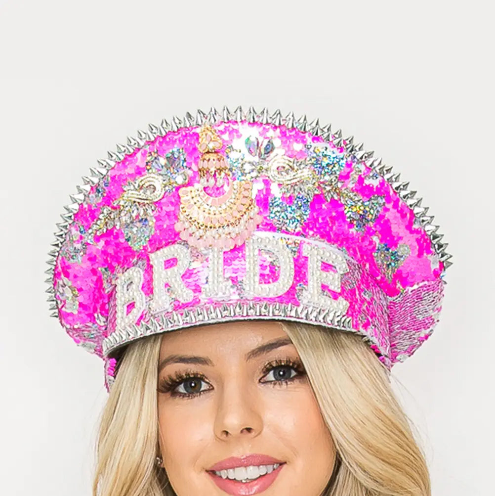 Bride Jeweled Captain Hat
