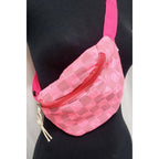 Checkered Belt Bag Fanny Pack Y2K Gen Z Aesthetic win 4 Colors [Violet, Pink, Green, Gray] 9.5" x 6" - Poppy & Vine