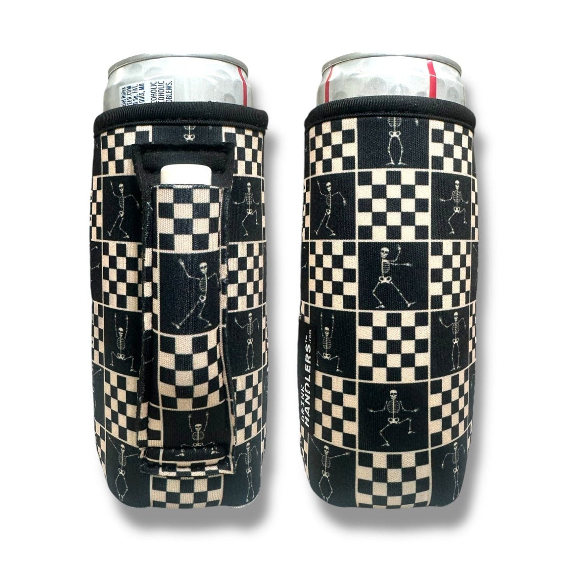 Checkered Skeletons 12-16oz Slim Can Handler™ - Poppy & Vine