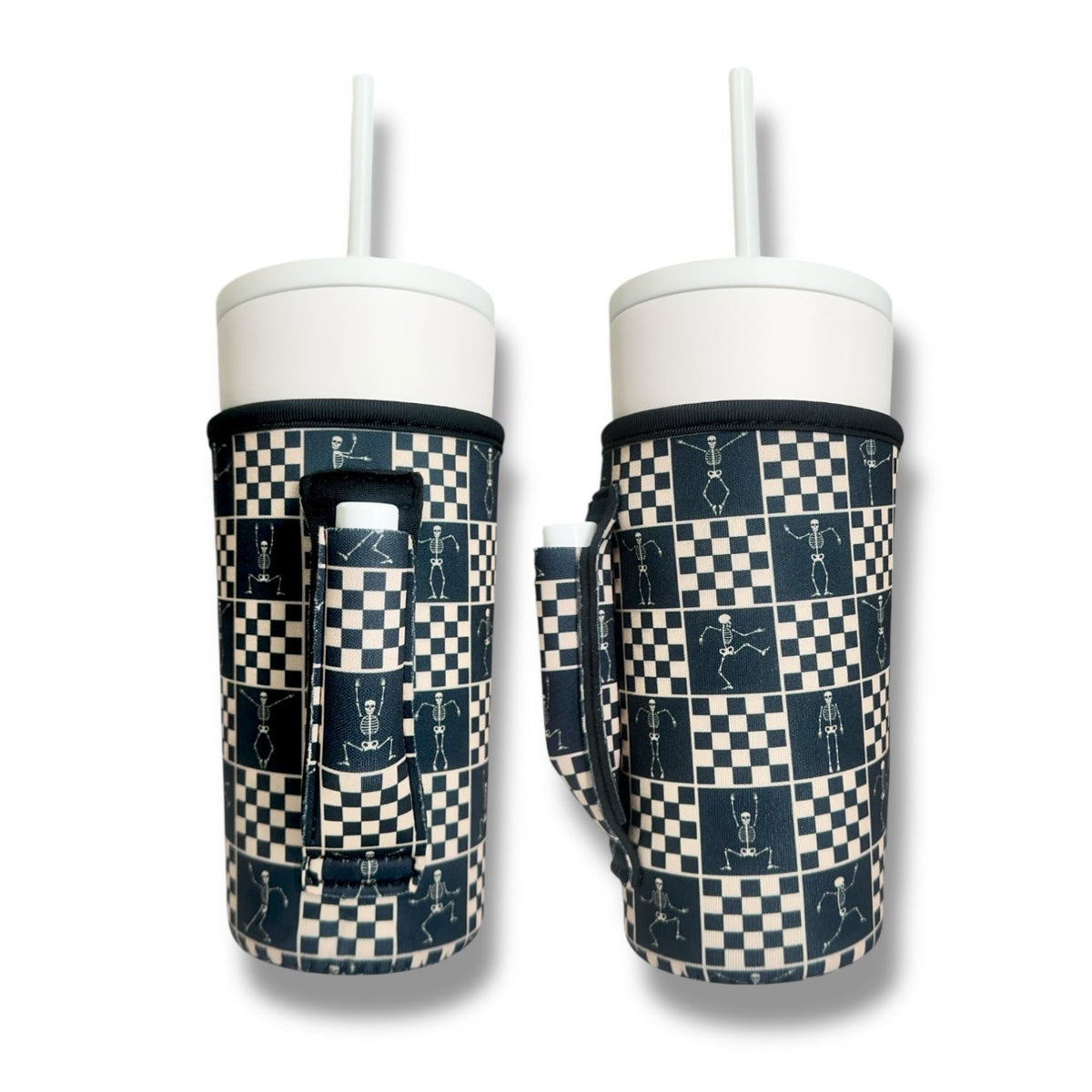 Checkered Skeletons 20oz Large Coffee / Tea / Tumbler Handler™ - Poppy & Vine
