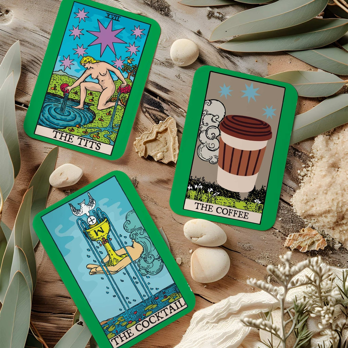 Cheeky Tarot-Inspired Oracle Deck, 16 Cards - Poppy & Vine