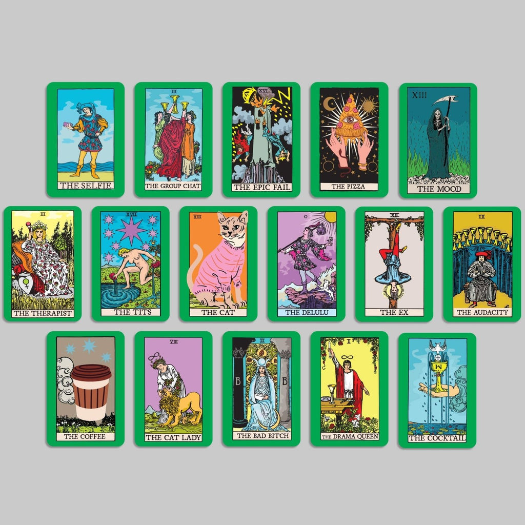 Cheeky Tarot-Inspired Oracle Deck, 16 Cards - Poppy & Vine