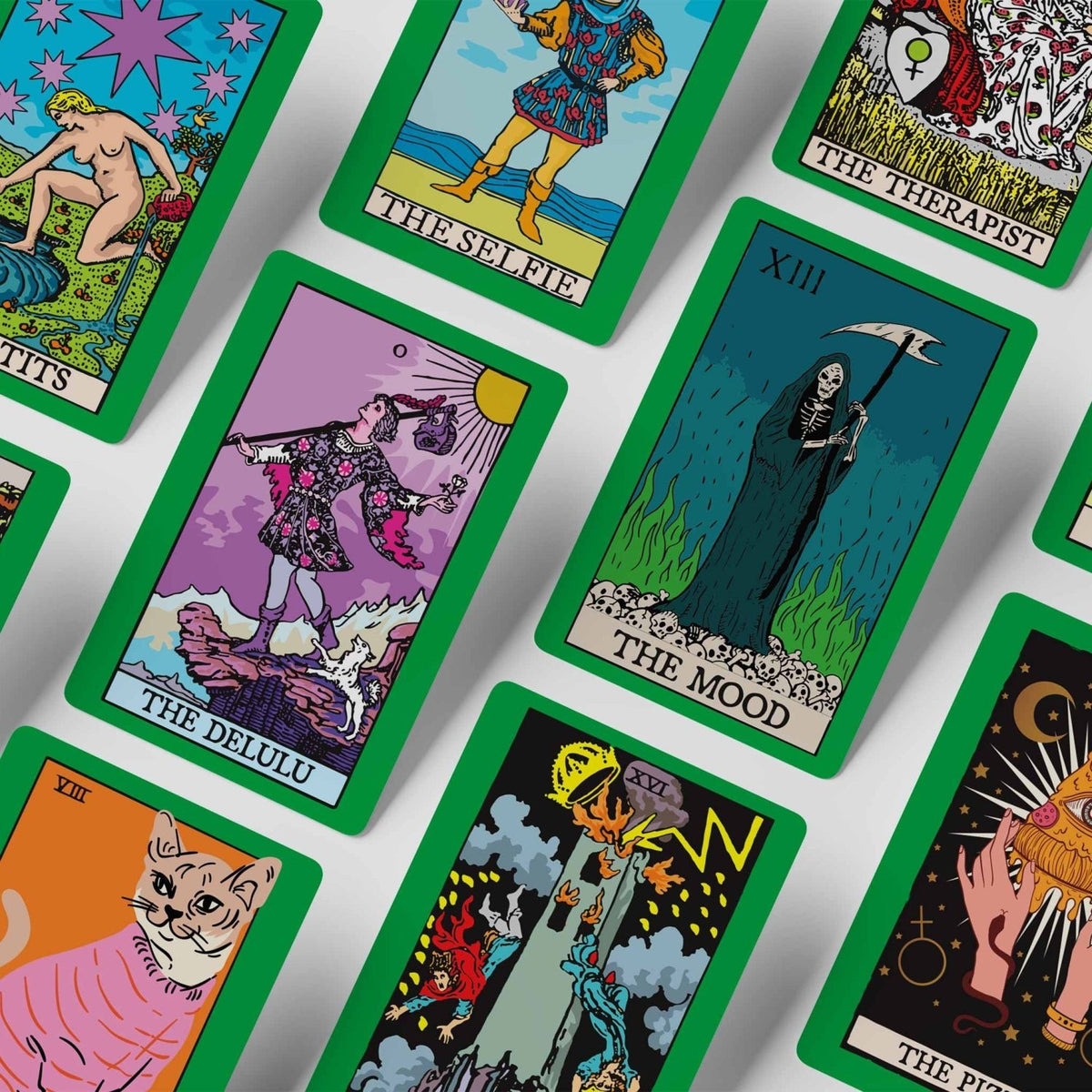 Cheeky Tarot-Inspired Oracle Deck, 16 Cards - Poppy & Vine