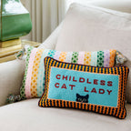 Childless Cat Lady Needlepoint Pillow - Poppy & Vine