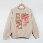 Christmas Bow & Holiday Stamps Crewneck Sweatshirt - Poppy & Vine