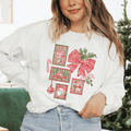 Christmas Bow & Holiday Stamps Crewneck Sweatshirt - Poppy & Vine
