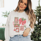 Christmas Bow & Holiday Stamps Crewneck Sweatshirt - Poppy & Vine