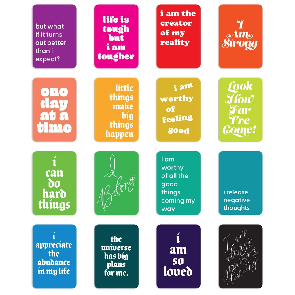 Colorful Affirmation Cards, Deck of 16 - Poppy & Vine