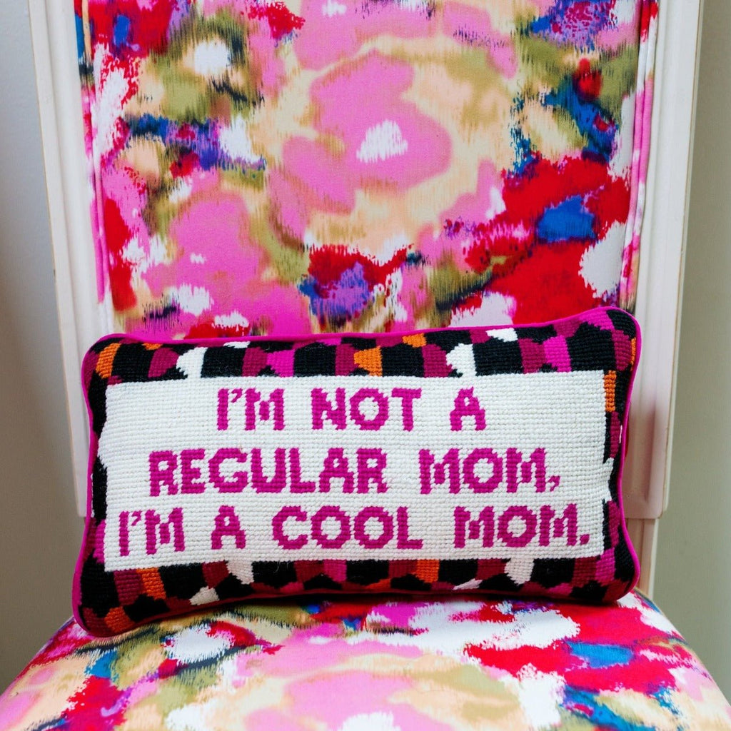 Cool Mom Needlepoint Pillow - Poppy & Vine