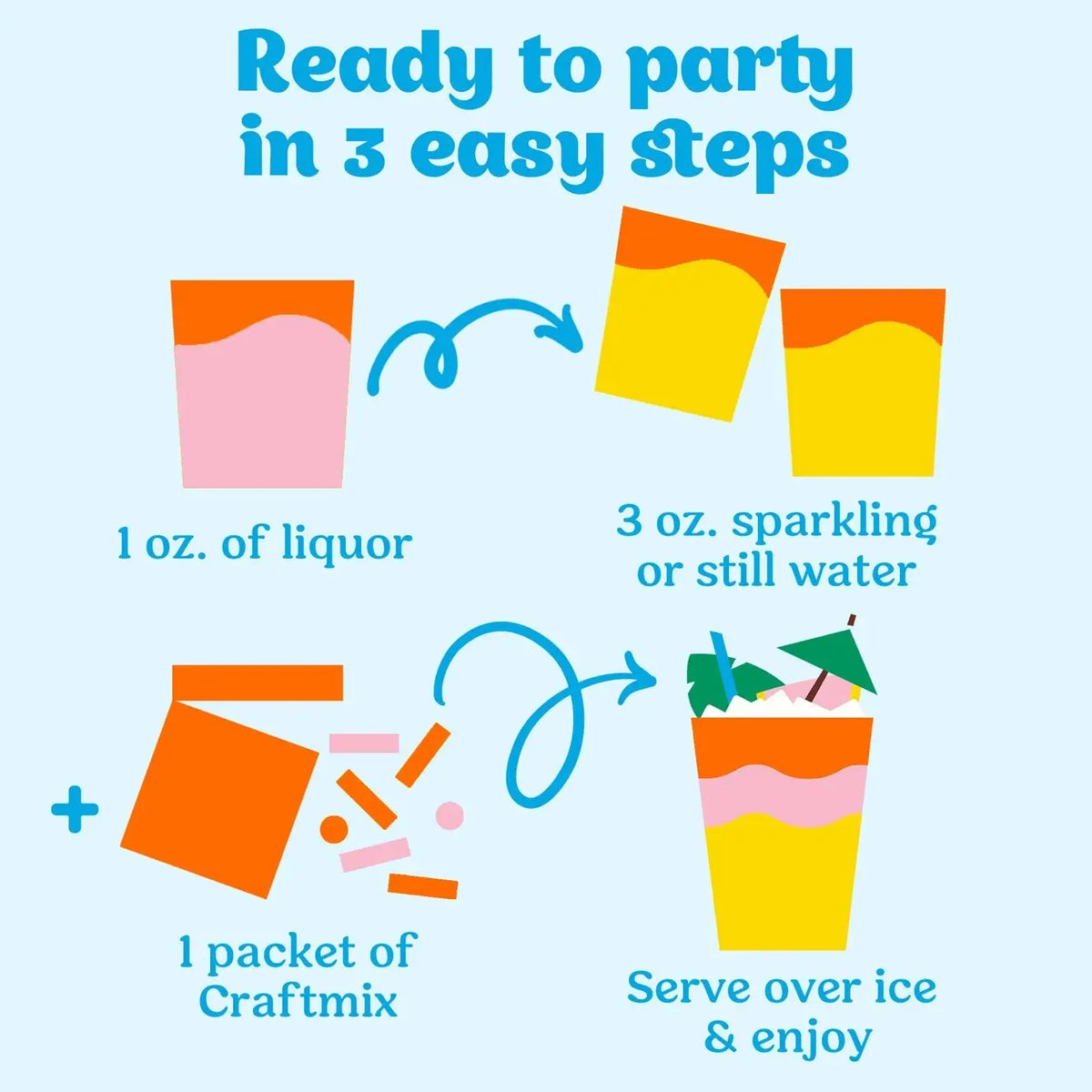 Craftmix Variety Pack Cocktail Mixers - 6 Servings Multipack - Poppy & Vine