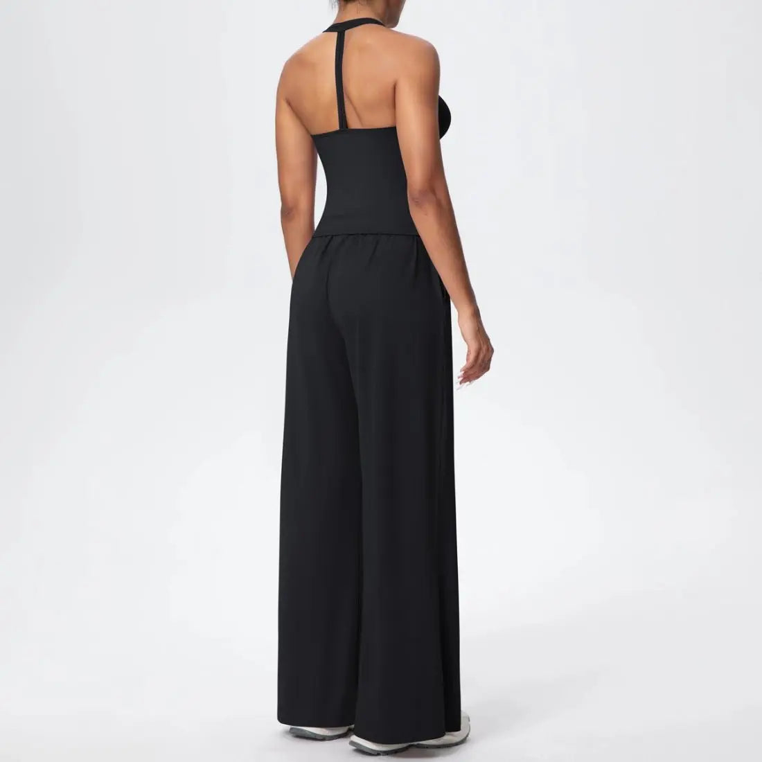 Cross-Back Halter Wide-Leg Lounge Set - Poppy & Vine