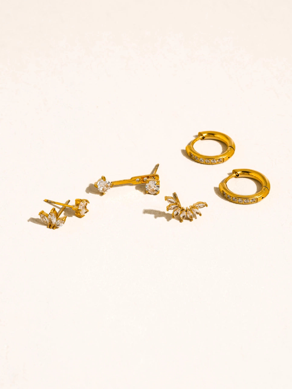Novaé 18K Gold Non-Tarnish CZ Mix Earring Set