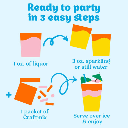Craftmix Variety Pack Cocktail Mixers - 6 Servings Multipack