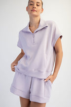 Everyday Ease Modal Scuba Quarter-Zip Top
