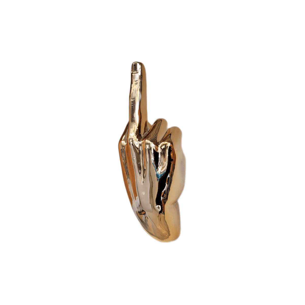 Dark Gold Middle Finger Wall Mount Sculpture | Bronze Hand Wall Art | 8.5" Tall - Poppy & Vine