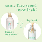 Daybreak 4 oz. Hue Reed Diffuser (Lemon + Cucumber) - Poppy & Vine