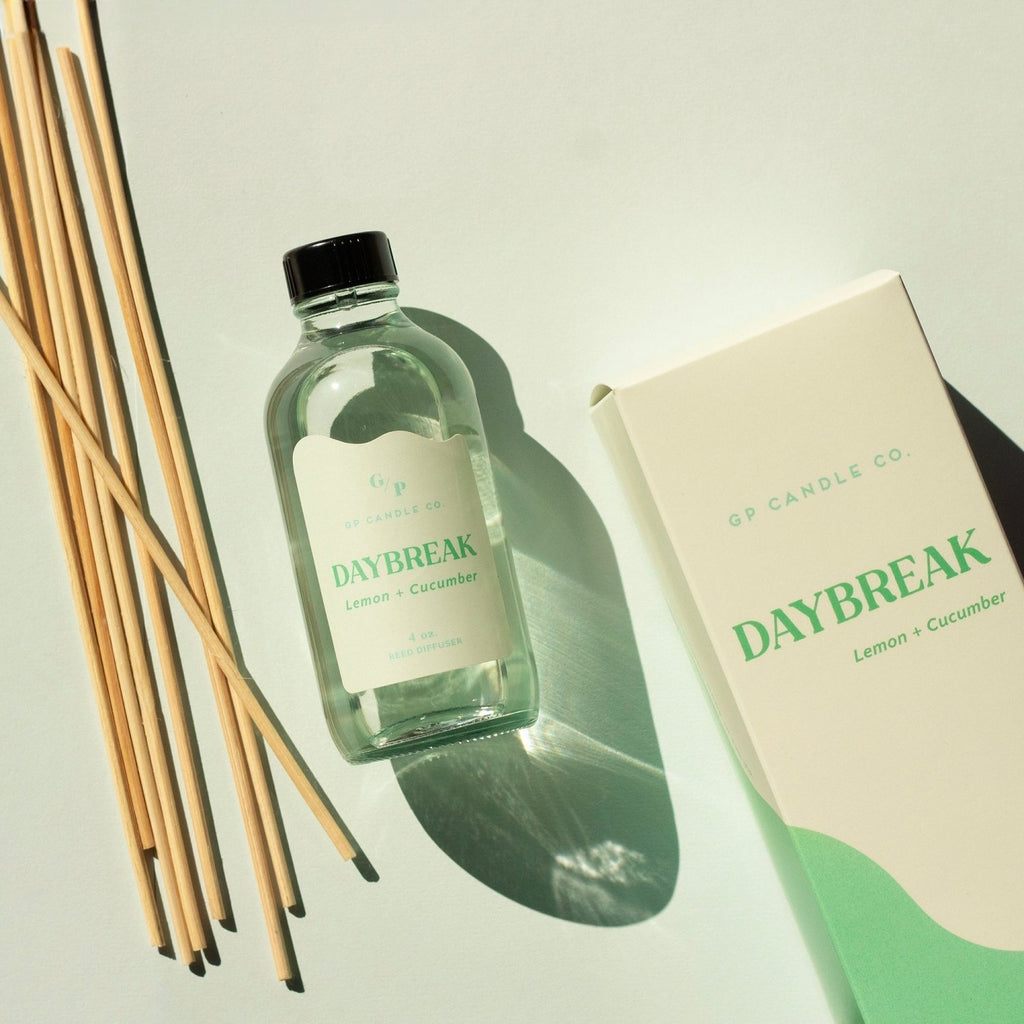 Daybreak 4 oz. Hue Reed Diffuser (Lemon + Cucumber) - Poppy & Vine