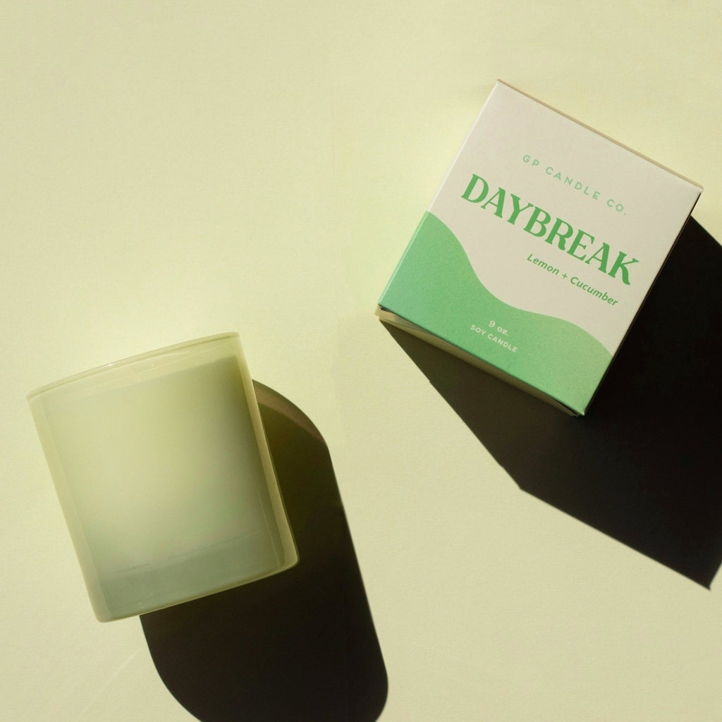 Daybreak 9 oz. Hue Candle (Lemon + Cucumber) - Poppy & Vine