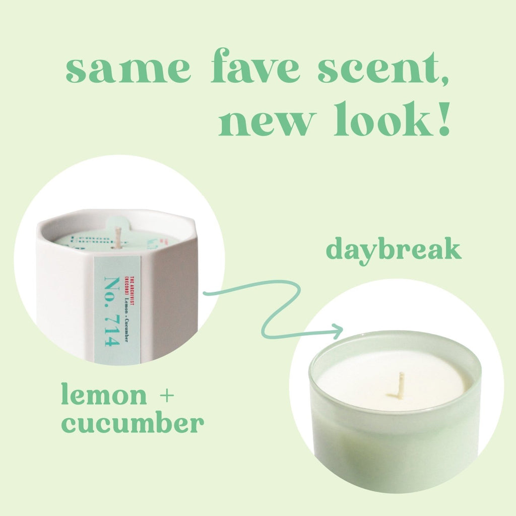 Daybreak 9 oz. Hue Candle (Lemon + Cucumber) - Poppy & Vine