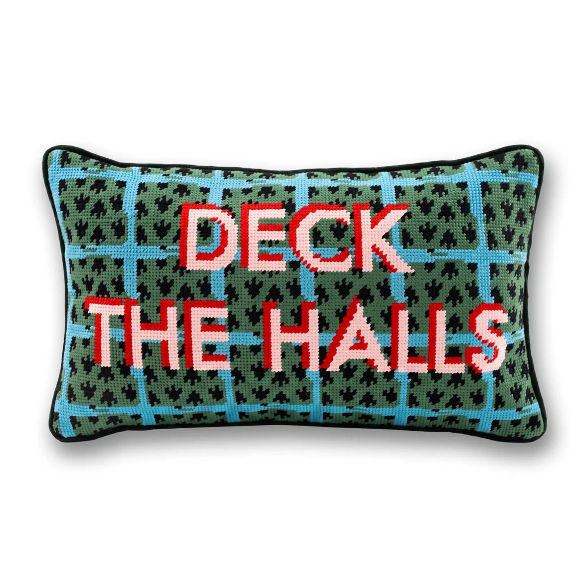 Deck the Halls Needlepoint Pillow - Poppy & Vine