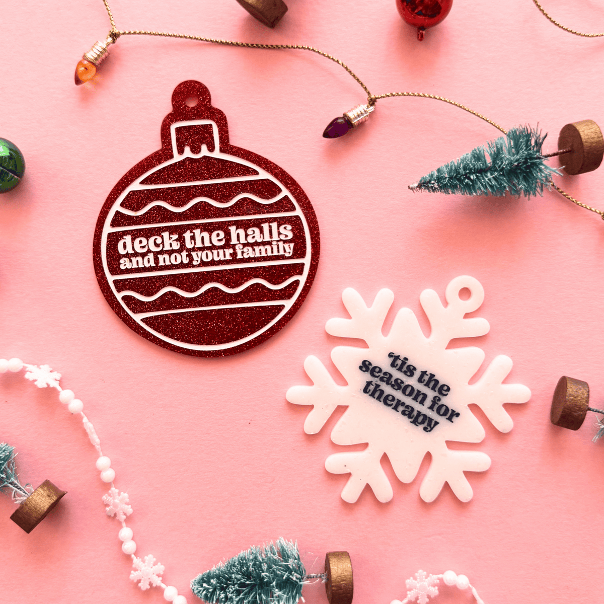 Deck the Halls Not Your Family Snarky Christmas Ornament - Poppy & Vine