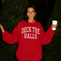 Deck the Halls Sweatshirt | Varsity Christmas Crewneck | Cozy Holiday Sweatshirt - Poppy & Vine