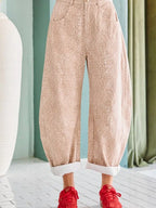 Deer Print Balloon Leg Jeans - Beige - Poppy & Vine