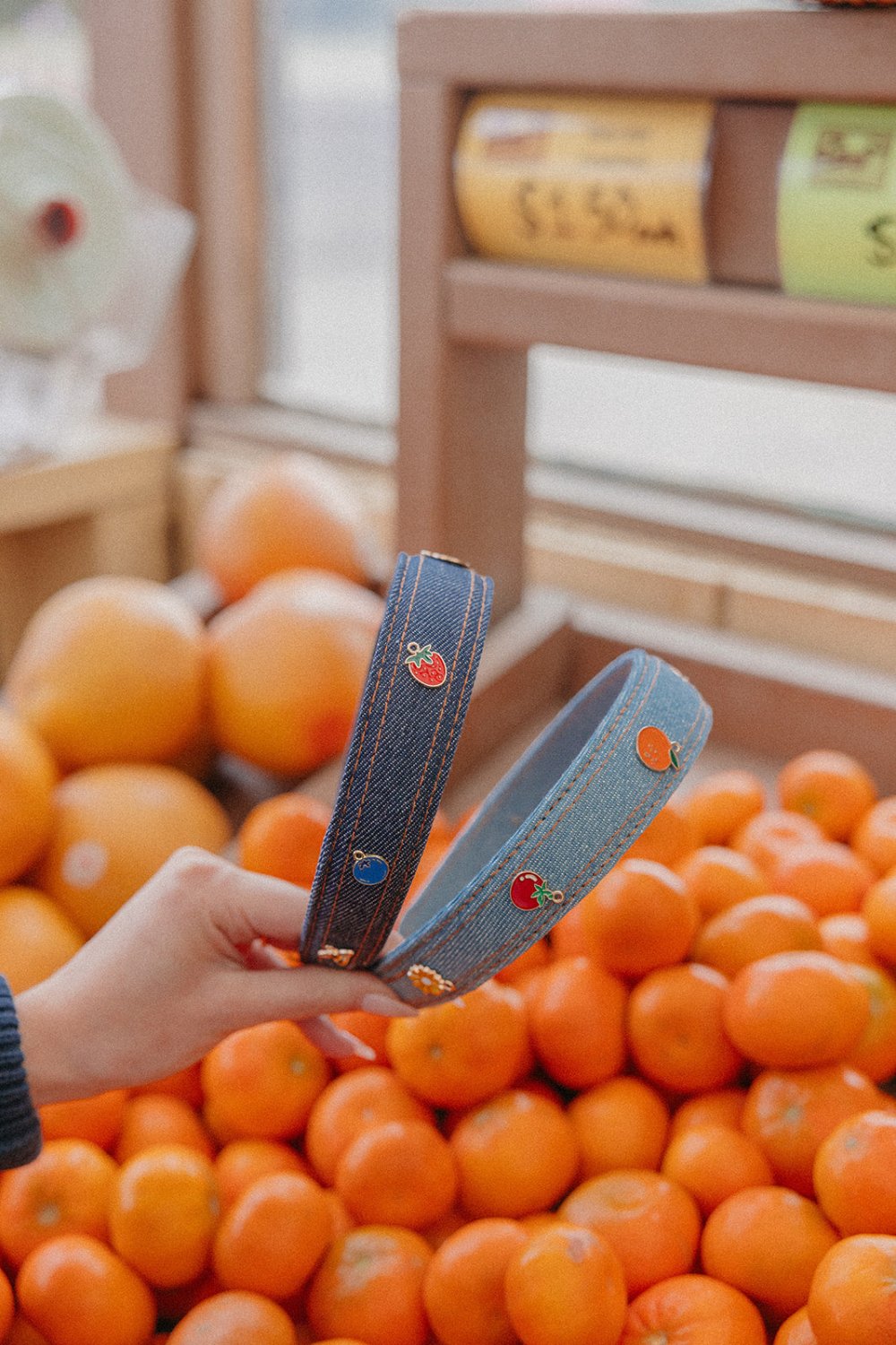 DENIM CHARMED FARMERS MARKET HEADBAND - Poppy & Vine