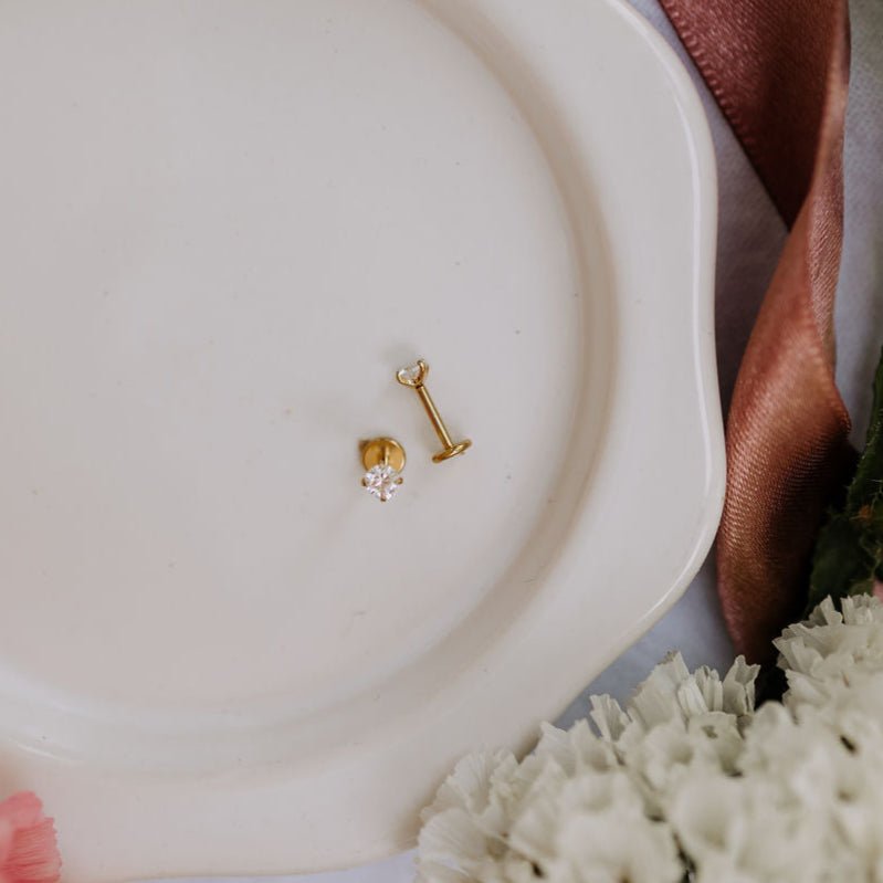 Diamond Flat Back Studs - Poppy & Vine