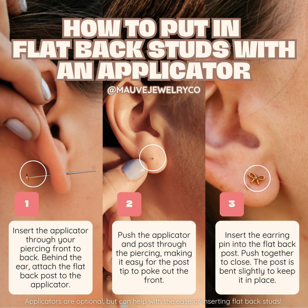 Diamond Flat Back Studs - Poppy & Vine