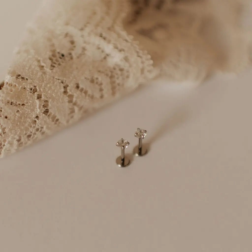 Diamond Flat Back Studs - Poppy & Vine