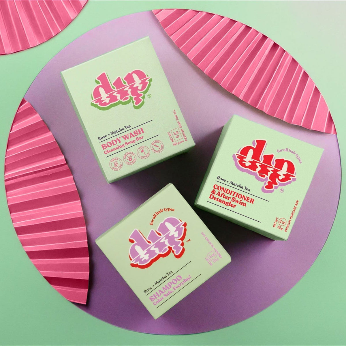 Dip Body Wash Cleansing Soap Bar - Rose & Matcha Tea - Poppy & Vine