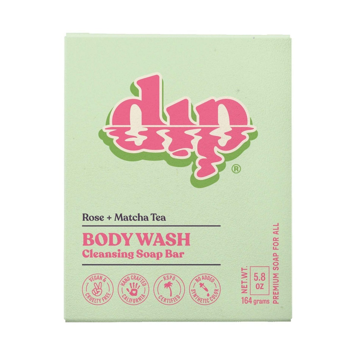 Dip Body Wash Cleansing Soap Bar - Rose & Matcha Tea - Poppy & Vine