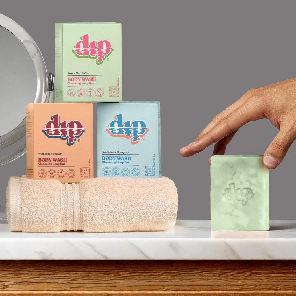 Dip Body Wash Cleansing Soap Bar - Rose & Matcha Tea - Poppy & Vine