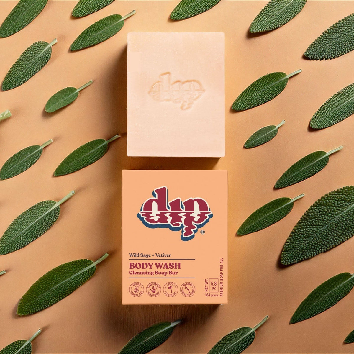 Dip Body Wash Cleansing Soap Bar - Wild Sage & Vetiver - Poppy & Vine