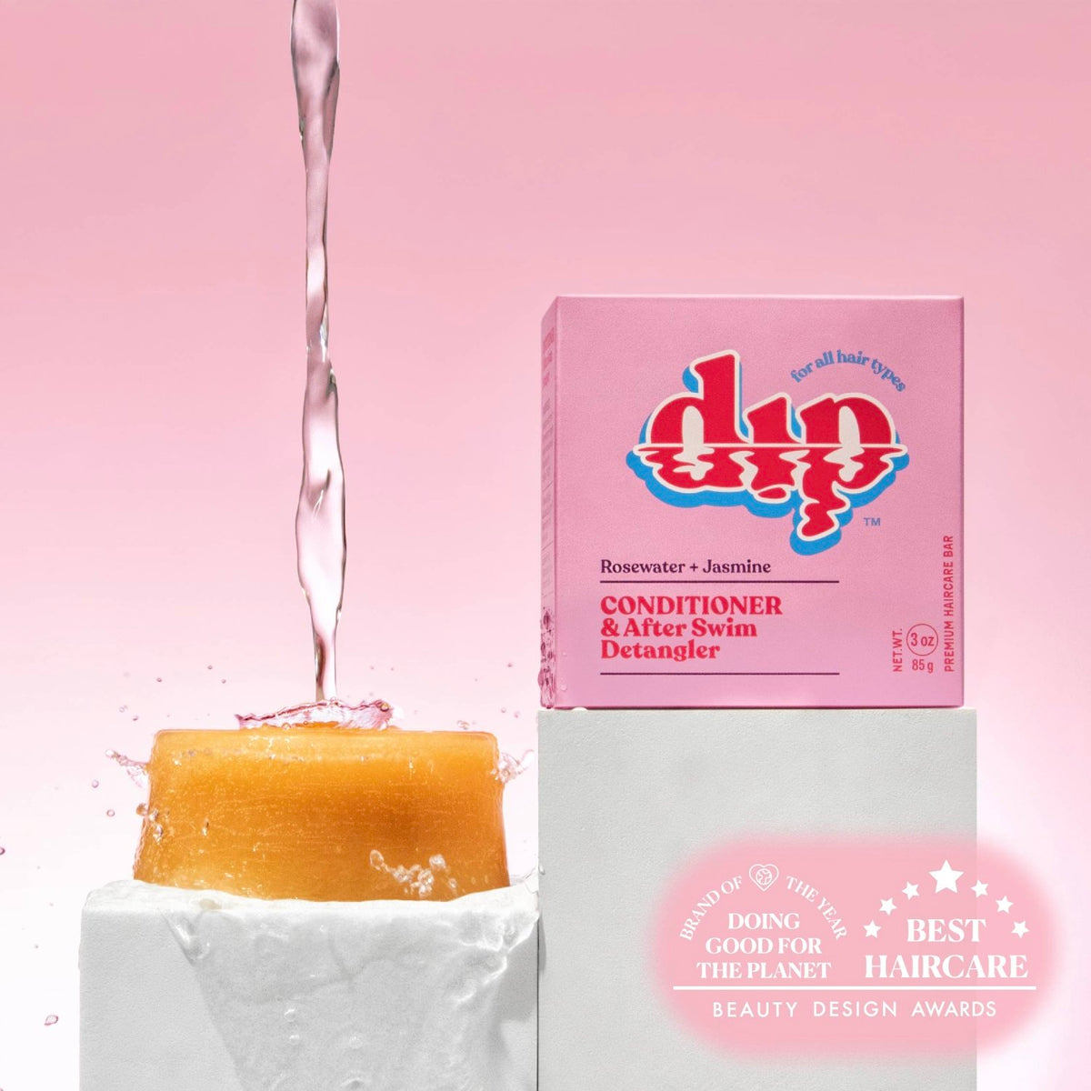 Dip Conditioner Bar & After Swim Detangler - Rosewater & Jasmine - Poppy & Vine
