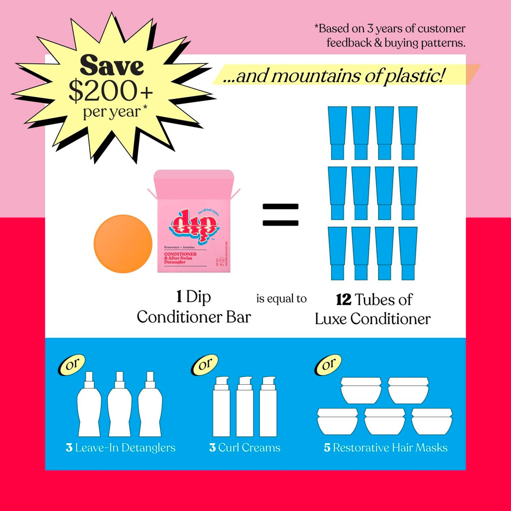 Dip Conditioner Bar & After Swim Detangler - Rosewater & Jasmine - Poppy & Vine