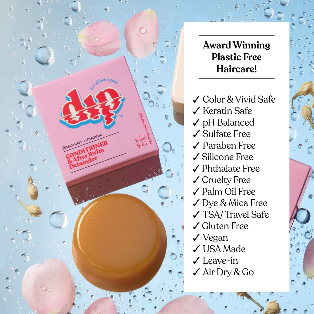 Dip Conditioner Bar & After Swim Detangler - Rosewater & Jasmine - Poppy & Vine