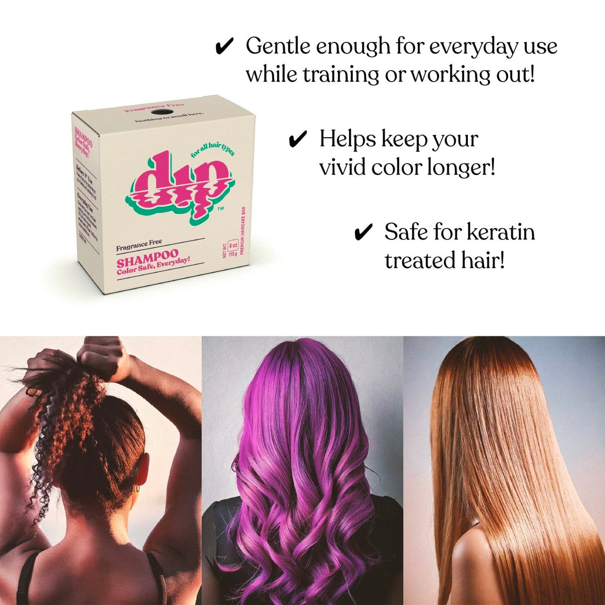 Dip Shampoo Bar: Color Safe, Everyday - Fragrance Free - Poppy & Vine