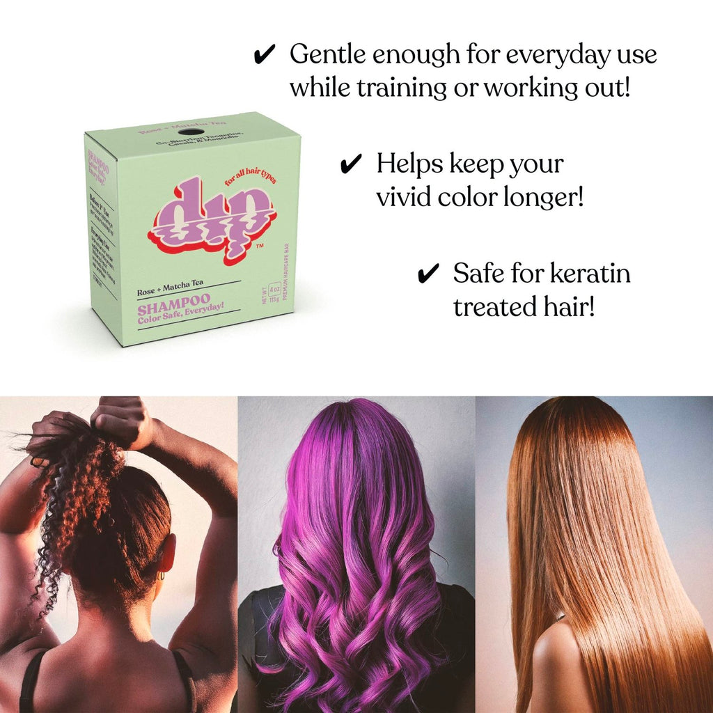 Dip Shampoo Bar: Color Safe, Everyday - Rose & Matcha Tea - Poppy & Vine