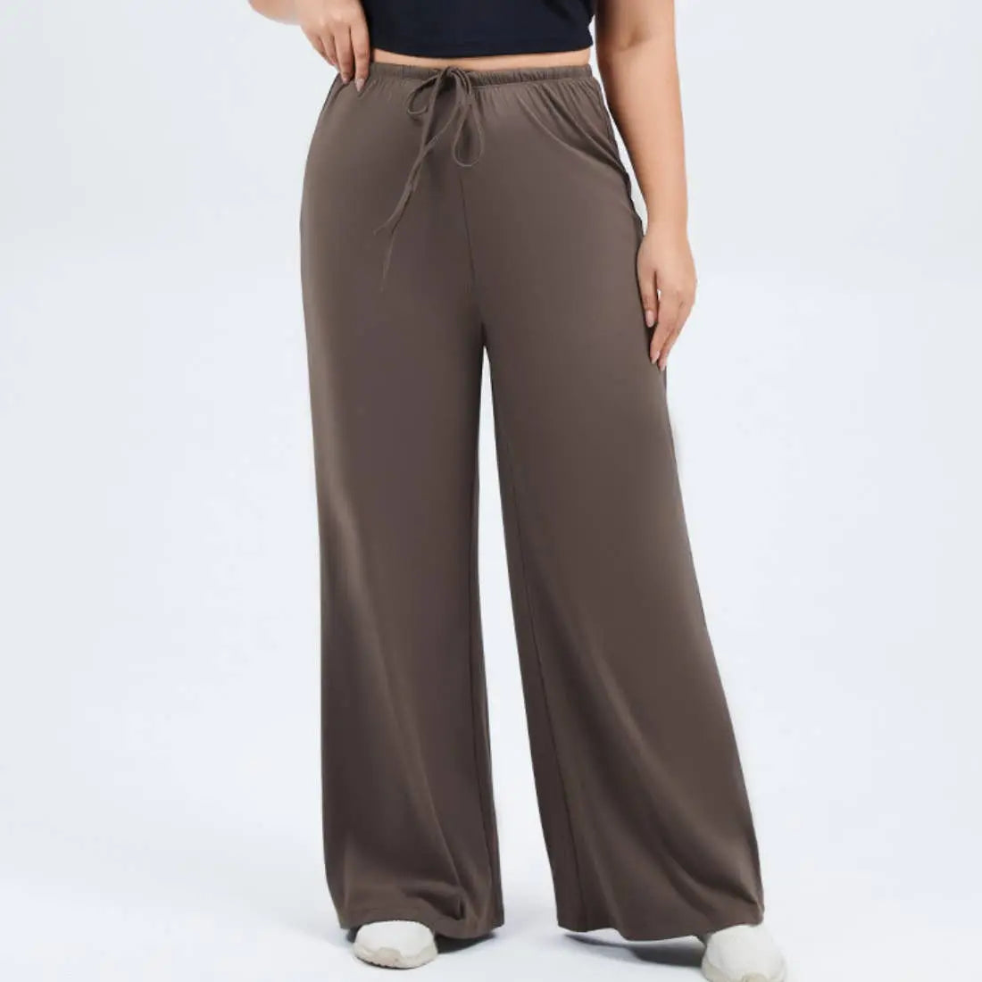 Drawstring Waist Yoga Wide-Leg Pants - Poppy & Vine