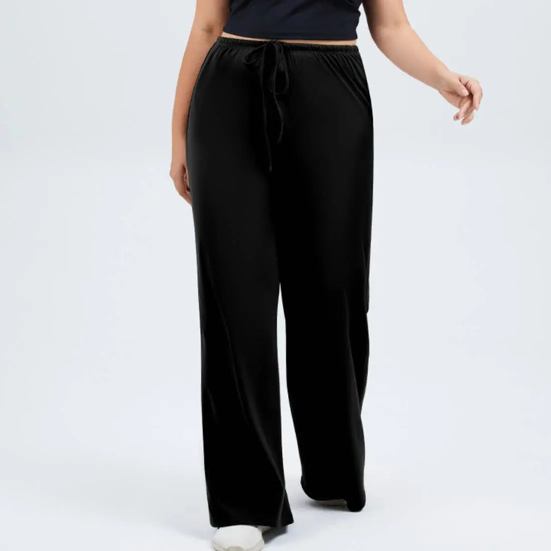 Drawstring Waist Yoga Wide-Leg Pants - Poppy & Vine